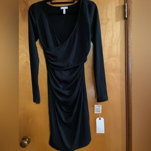 Keith Black Faux Wrap Dress NWT Size Medium